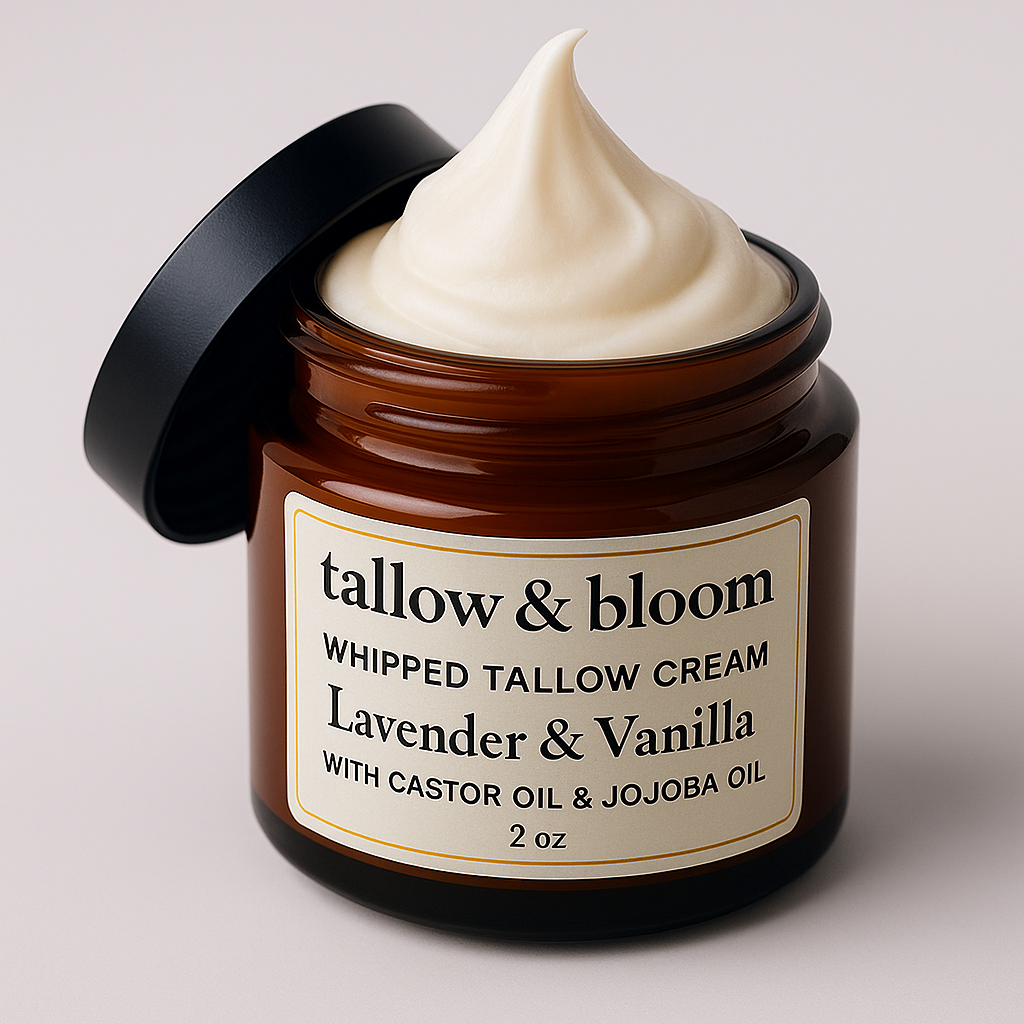 Whipped Tallow Cream Body Balm - 100% Natural Face & Body Moisturizer | 2oz