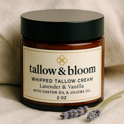 Whipped Tallow Cream Body Balm - 100% Natural Face & Body Moisturizer  | 2oz