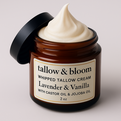 Whipped Tallow Cream Body Balm - 100% Natural Face & Body Moisturizer  | 2oz