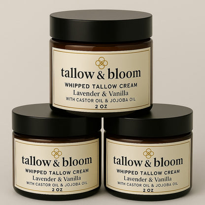 Whipped Tallow Cream Body Balm - 100% Natural Face & Body Moisturizer  | 2oz